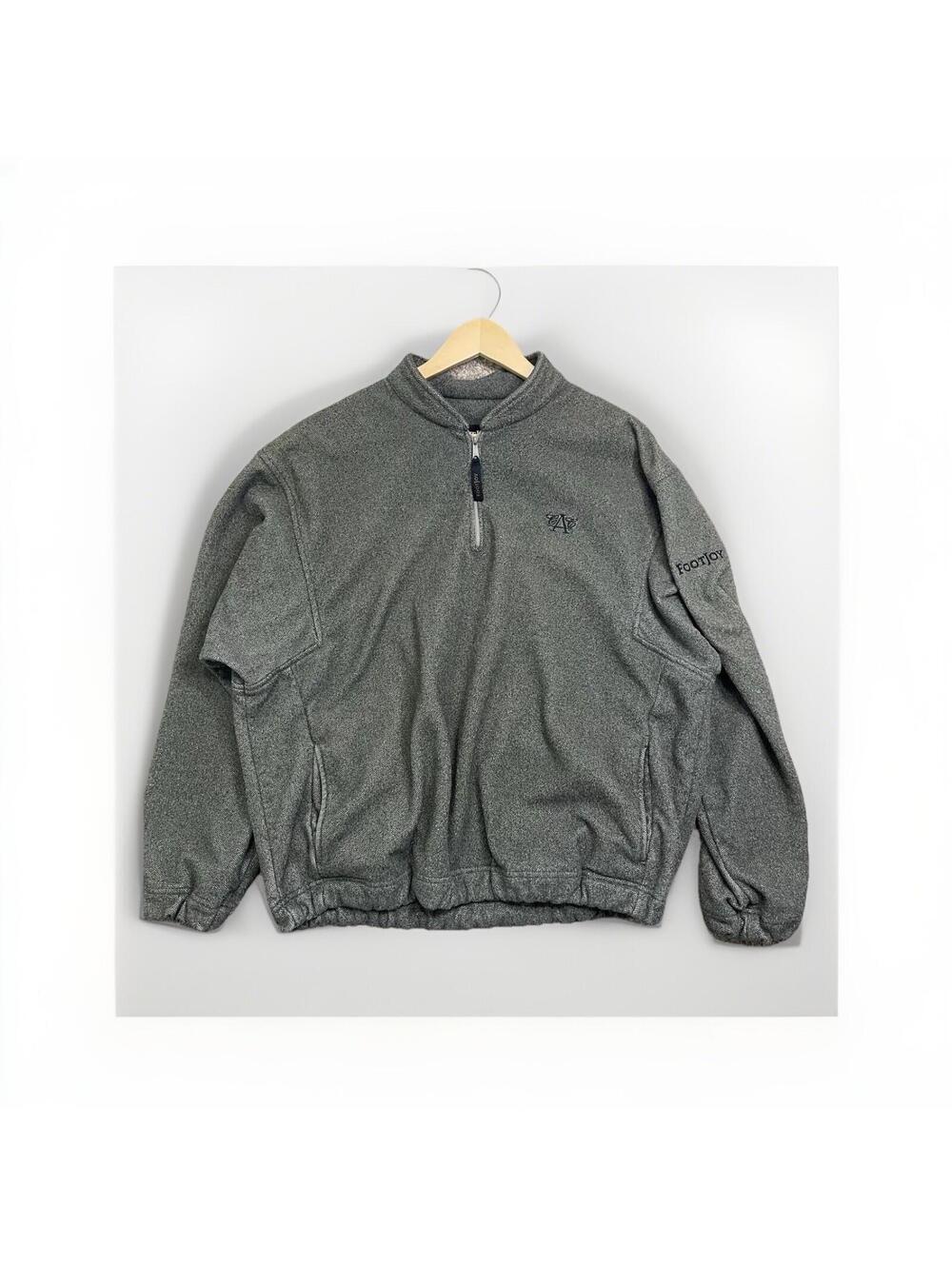 Vintage FootJoy Polartec Fleece Pullover Jacket L Gray 1/4 Zip USA Y2K